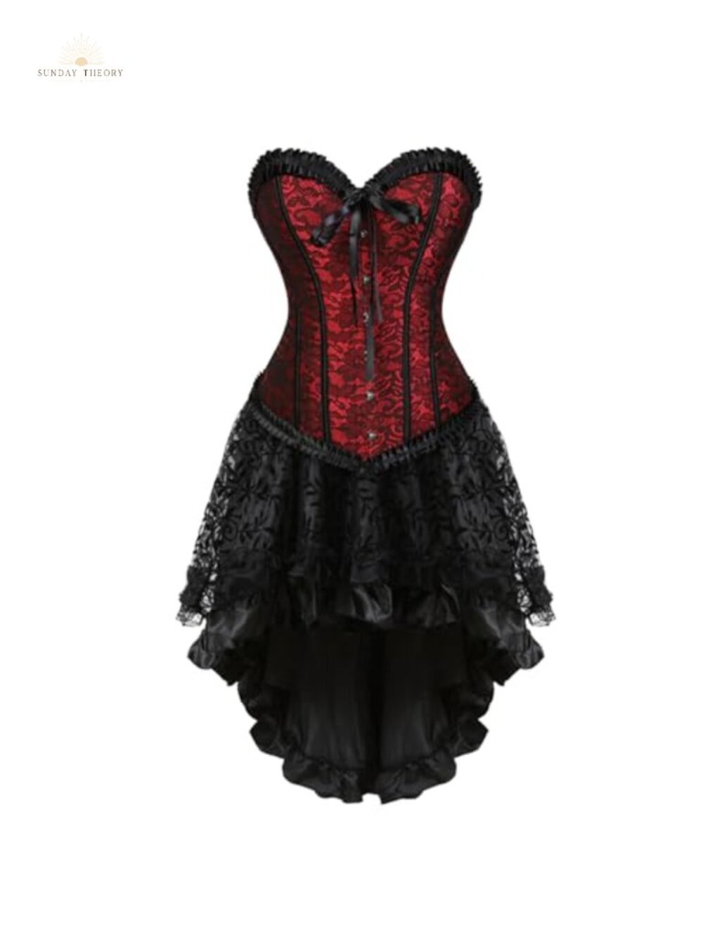 Victorian Corset Top Steampunk Bustier Lace Up Overbust Renaissance Costume